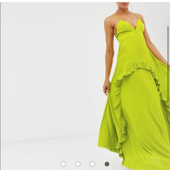 Green ASOS Maxi Cocktail Dress Gown - Picture 5 of 5
